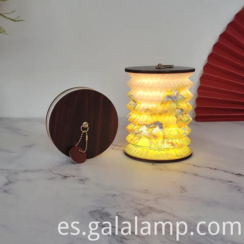 Elegante luz nocturna de linterna de papel portátil para espacios acogedores